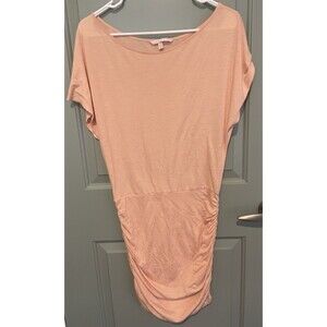 Victoria’s Secret dress small knee length peach color short sleeves ruched￼